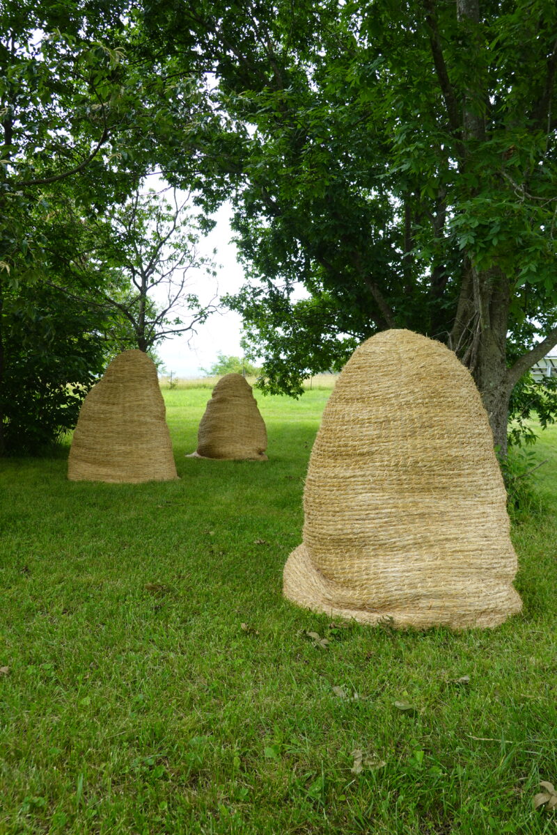 dome shaped hay sculptures